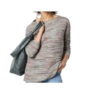 J. Jill Oversized Sweater 100% Cotton Size Large Boho Colorful Slouchy Boxy‎